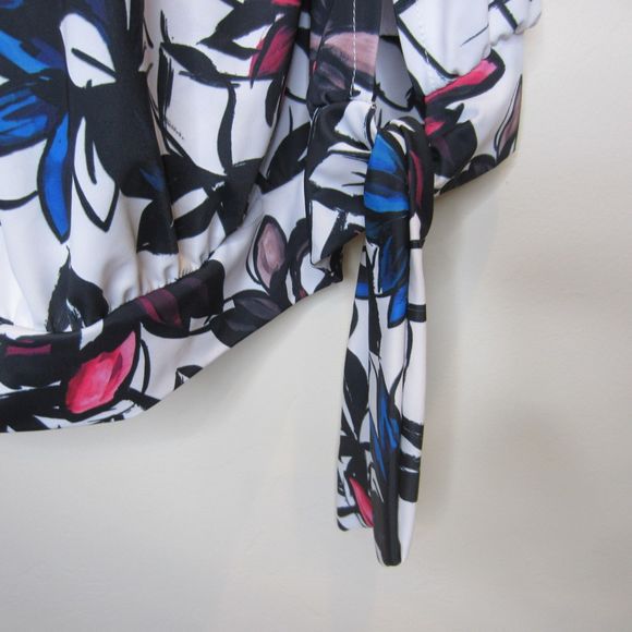 Aquabelle swimsuits for all, top only, black blue pink modern art pattern-Sz 26 - Picture 3 of 11